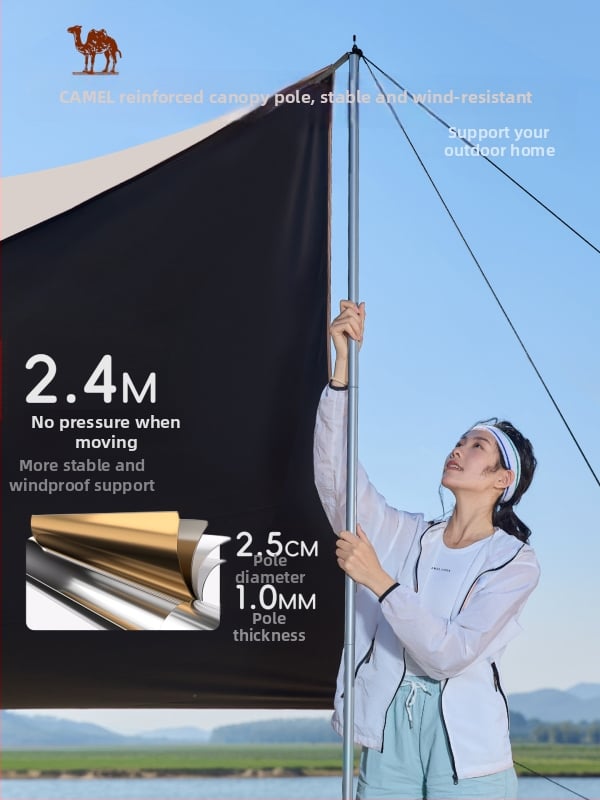 Camel Nagy hatszögletű kemping sátor, Oxford anyag, vízálló 5, kézi szerelés, vasváz