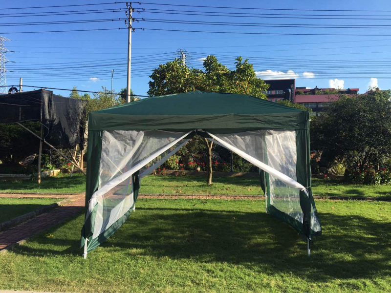 Sunshade vanjski sklopivi tunelski šator 3×3 m, za sva godišnja doba, 2 kg, okvir od željeznih cijevi, vodootporan >3000 mm, PE pod