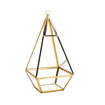 Seră geometrică din sticlă, cu patru laturi, în formă de diamant, en-gros, pentru suculente, mușchi și peisaje în miniatură; cutii simple pentru flori, din conservă.