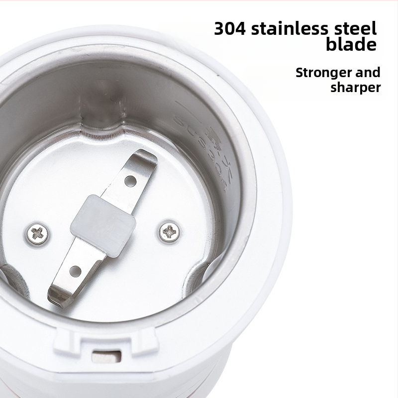 Mlyn na zrno a kávu - Nerezová oceľ, Elektrický mini stolný mlynček, Guoxin, 60W, 10000 ot/min, 2 čepele, 110-240V