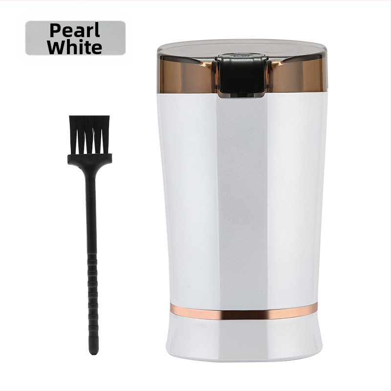 Mlyn na zrno a kávu - Nerezová oceľ, Elektrický mini stolný mlynček, Guoxin, 60W, 10000 ot/min, 2 čepele, 110-240V