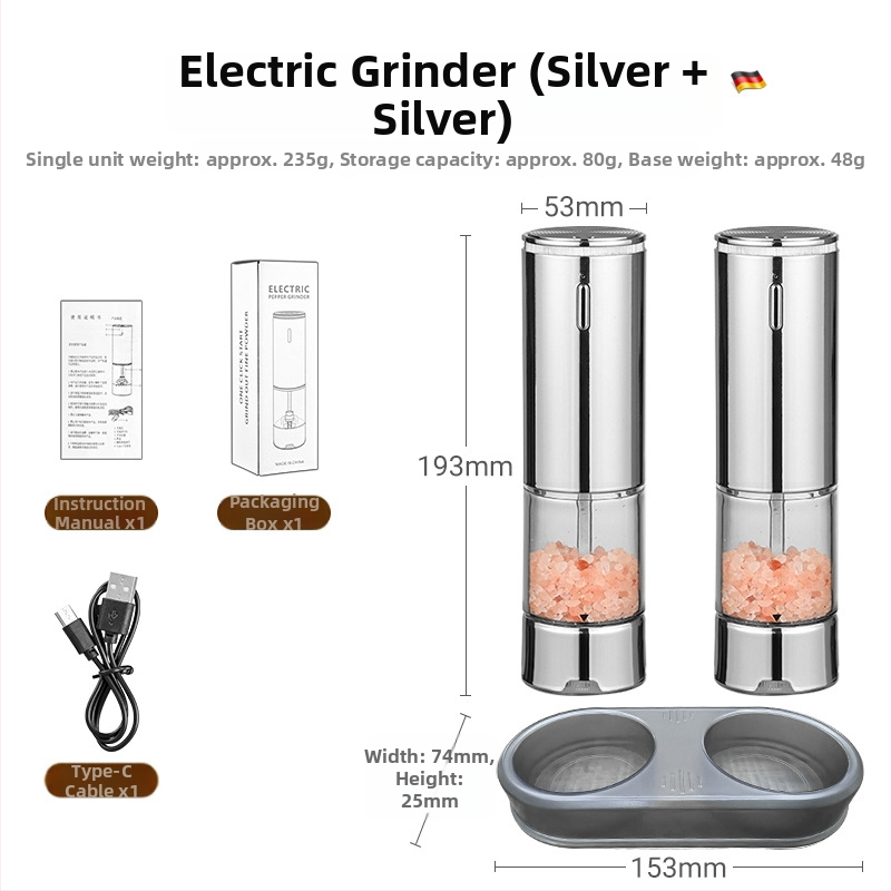 Електрическа мелничка за пипер Bomans – ABS корпус, керамична мелеща глава, електрическо задвижване, външно регулиране