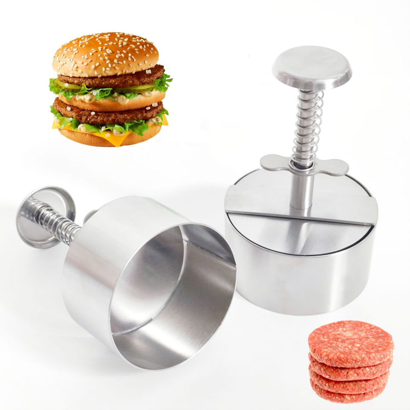 Ručna okrugla lis za hamburger od 304 nerđajućeg čelika s mogućnošću tiskanja logotipa i prilagođavanja