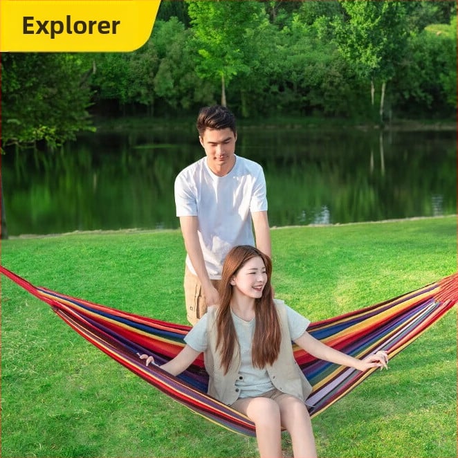 Explorer hamaka, vanjska ljuljačka s čvrstim dizajnom za stabilnost, za odrasle dvostruka ili jednostavna, sustav pričvršćivanja na stablo, težina 700/1300