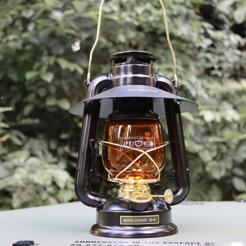 JFEIBLUE Vintage tradicionalna kerosinska lampa – kamping lampa s otvorenim plamenom