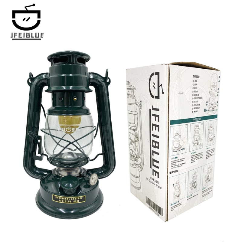 JFEIBLUE Vintage tradicionalna kerosinska lampa – kamping lampa s otvorenim plamenom