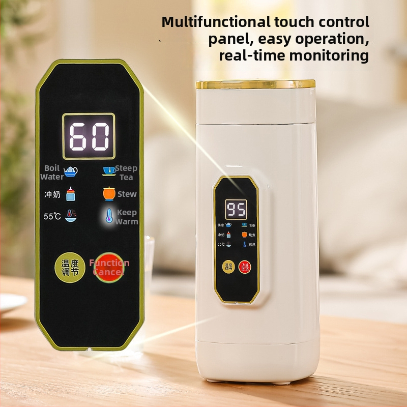 Prenosný elektrický ohrievací pohár, mini nerezová oceľ, 650 ml, 400 W, ohrev cez puzdro, ochrana proti suchému spaľovaniu a prehriatiu