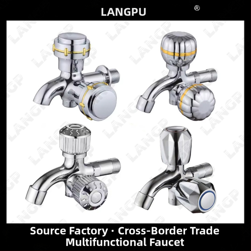LP kohútik na práčku – telo zinku zliatiny, keramický diskový ventil, špirálové otváranie, jednostranná konštrukcia, elektrolyzovaný povrch, moderný minimalistický štýl