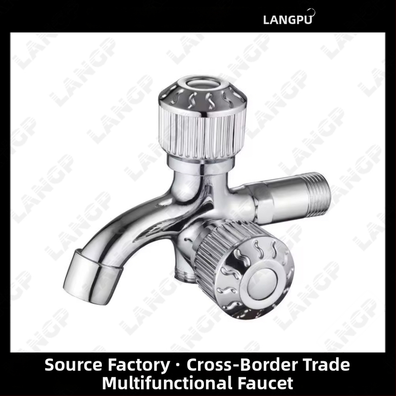 LP kohútik na práčku – telo zinku zliatiny, keramický diskový ventil, špirálové otváranie, jednostranná konštrukcia, elektrolyzovaný povrch, moderný minimalistický štýl