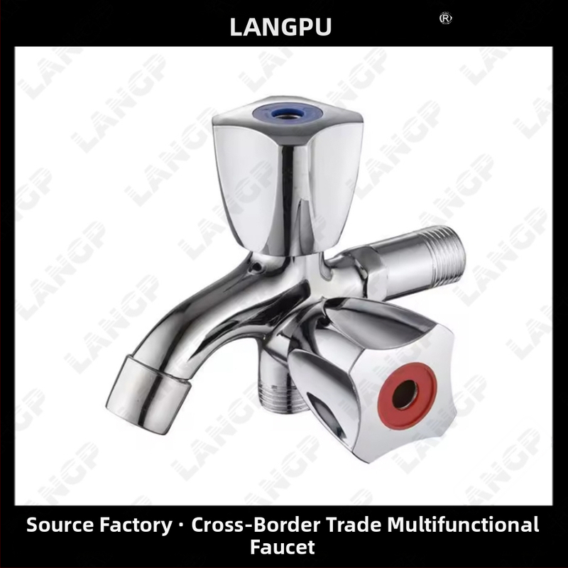 LP kohútik na práčku – telo zinku zliatiny, keramický diskový ventil, špirálové otváranie, jednostranná konštrukcia, elektrolyzovaný povrch, moderný minimalistický štýl