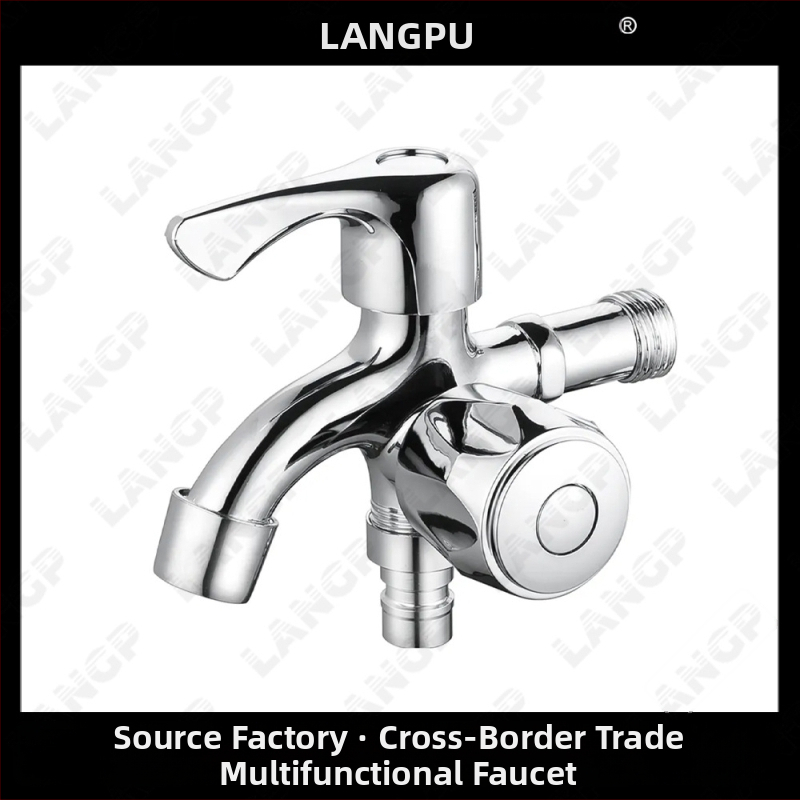 LP kohútik na práčku – telo zinku zliatiny, keramický diskový ventil, špirálové otváranie, jednostranná konštrukcia, elektrolyzovaný povrch, moderný minimalistický štýl