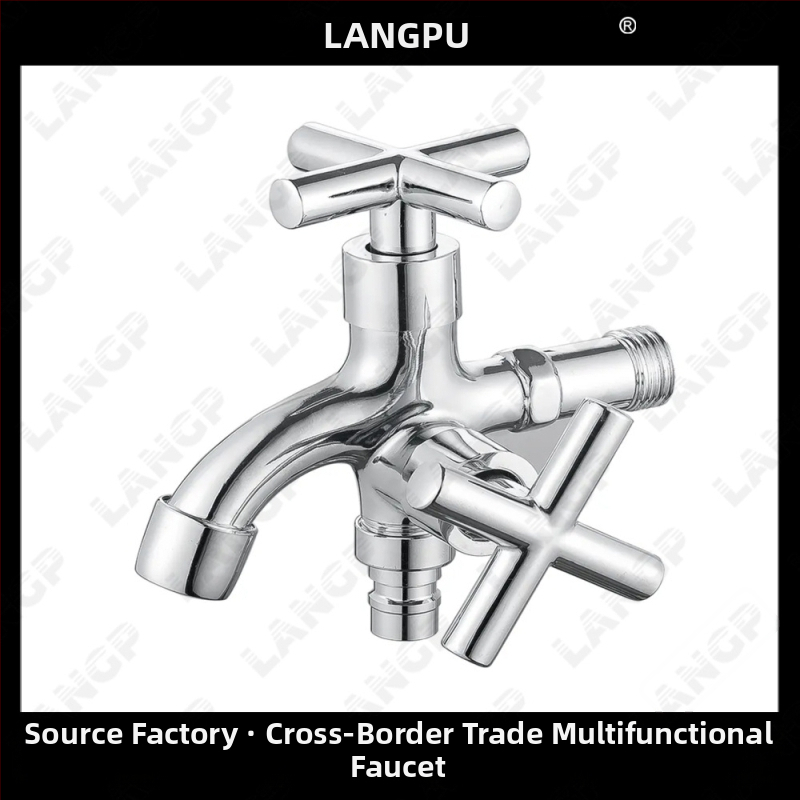 LP kohútik na práčku – telo zinku zliatiny, keramický diskový ventil, špirálové otváranie, jednostranná konštrukcia, elektrolyzovaný povrch, moderný minimalistický štýl