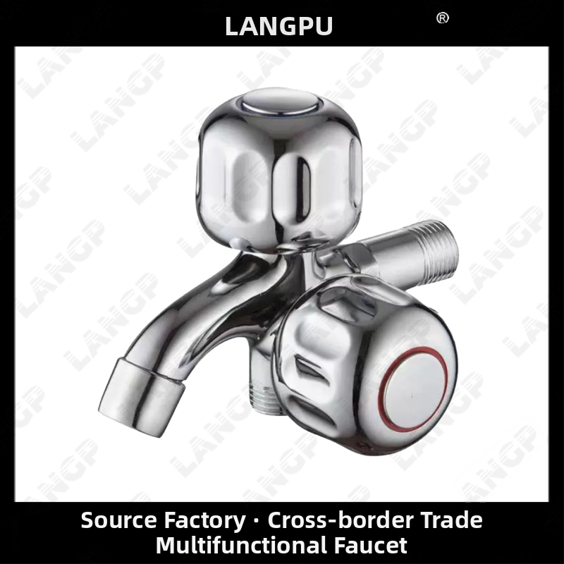 LP kohútik na práčku – telo zinku zliatiny, keramický diskový ventil, špirálové otváranie, jednostranná konštrukcia, elektrolyzovaný povrch, moderný minimalistický štýl