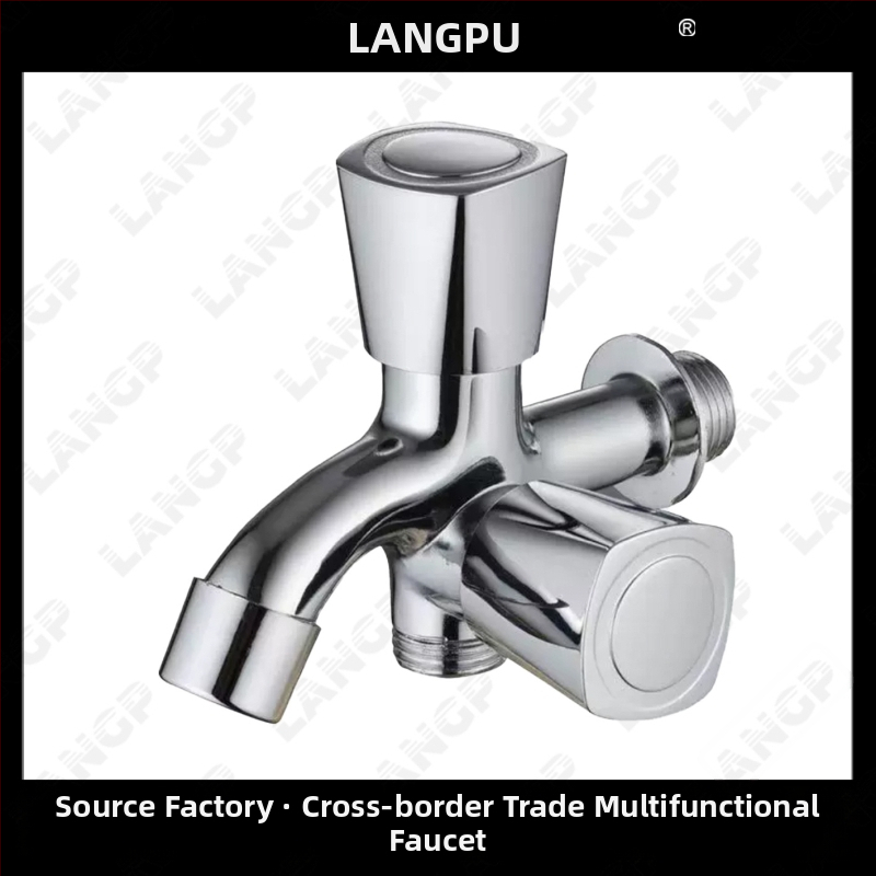 LP kohútik na práčku – telo zinku zliatiny, keramický diskový ventil, špirálové otváranie, jednostranná konštrukcia, elektrolyzovaný povrch, moderný minimalistický štýl