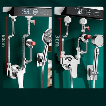 Jednoručni miješač ventila za električni bojler: miješanje topla/hladna u U-oblika, keramički disk ventila, bakreno jezgro, preklopnik tuša