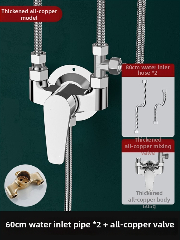 Jednoručni miješač ventila za električni bojler: miješanje topla/hladna u U-oblika, keramički disk ventila, bakreno jezgro, preklopnik tuša