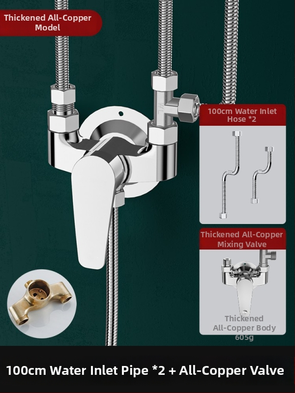 Jednoručni miješač ventila za električni bojler: miješanje topla/hladna u U-oblika, keramički disk ventila, bakreno jezgro, preklopnik tuša