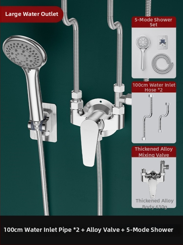 Jednoručni miješač ventila za električni bojler: miješanje topla/hladna u U-oblika, keramički disk ventila, bakreno jezgro, preklopnik tuša