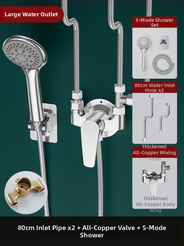 Jednoručni miješač ventila za električni bojler: miješanje topla/hladna u U-oblika, keramički disk ventila, bakreno jezgro, preklopnik tuša