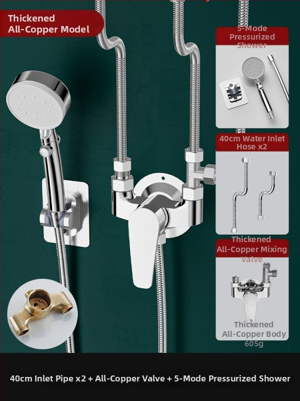 Jednoručni miješač ventila za električni bojler: miješanje topla/hladna u U-oblika, keramički disk ventila, bakreno jezgro, preklopnik tuša