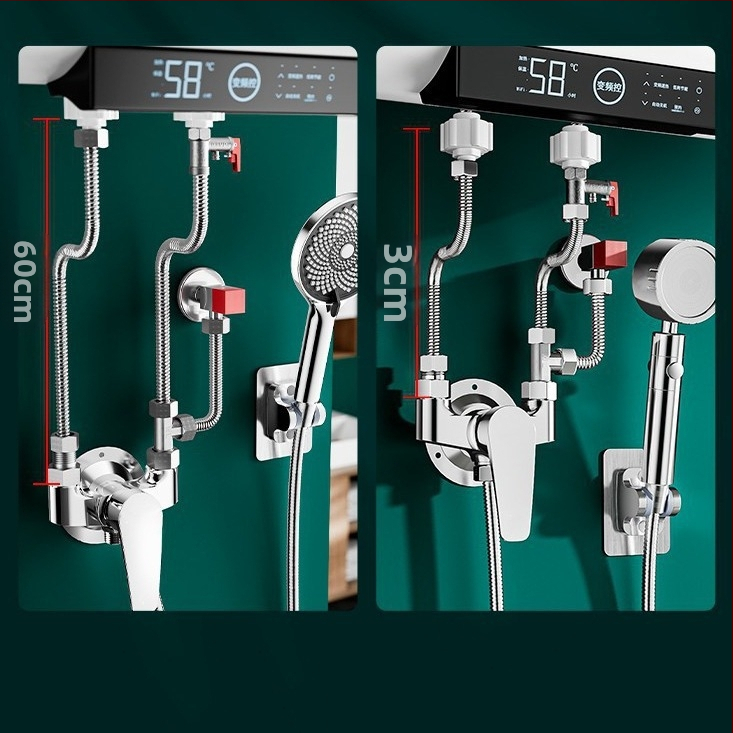 Jednoručni miješač ventila za električni bojler: miješanje topla/hladna u U-oblika, keramički disk ventila, bakreno jezgro, preklopnik tuša