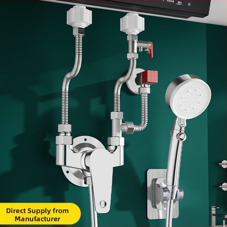 Jednoručni miješač ventila za električni bojler: miješanje topla/hladna u U-oblika, keramički disk ventila, bakreno jezgro, preklopnik tuša