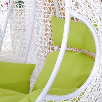 Люлеещо се закачено кресло от PE ратан с метална рамка, пасторал стил, модел X8007, с подлакътници