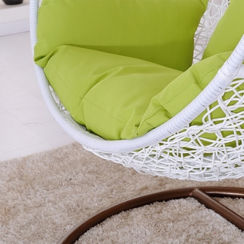 Люлеещо се закачено кресло от PE ратан с метална рамка, пасторал стил, модел X8007, с подлакътници