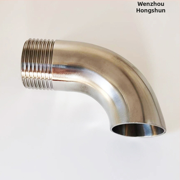 Uhlový spoj s vonkajším závitom, nerezová oceľ, Ø10–114 mm, hrúbka steny 2.0 mm, leštený povrch