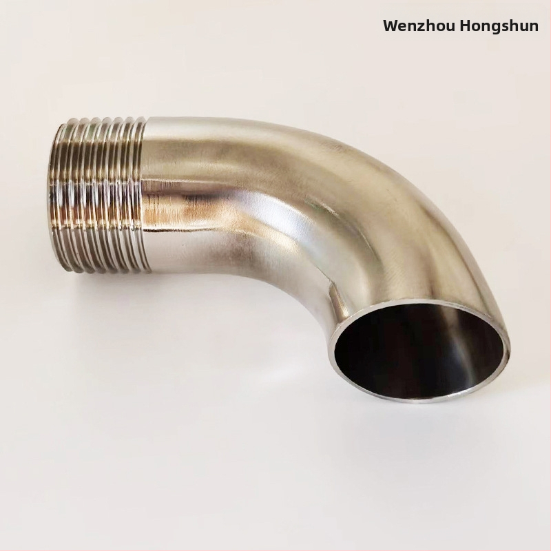 Uhlový spoj s vonkajším závitom, nerezová oceľ, Ø10–114 mm, hrúbka steny 2.0 mm, leštený povrch