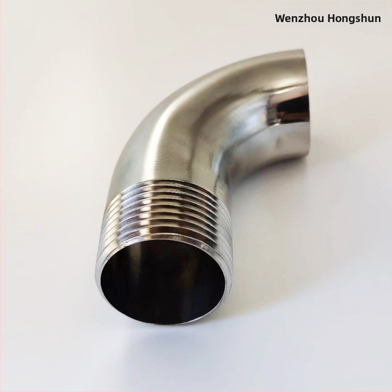 Uhlový spoj s vonkajším závitom, nerezová oceľ, Ø10–114 mm, hrúbka steny 2.0 mm, leštený povrch