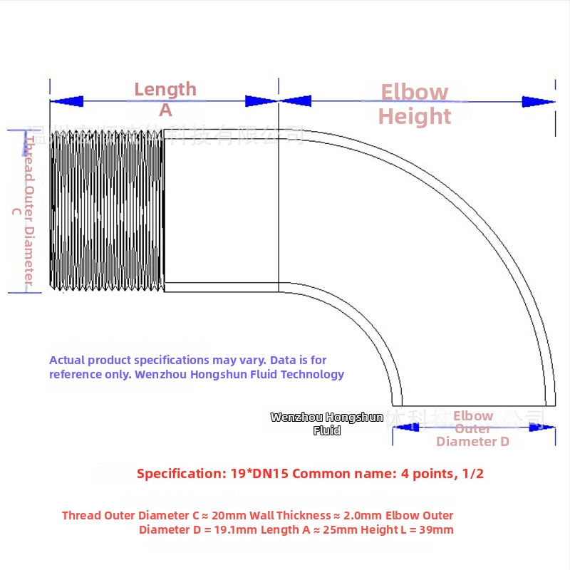 Uhlový spoj s vonkajším závitom, nerezová oceľ, Ø10–114 mm, hrúbka steny 2.0 mm, leštený povrch