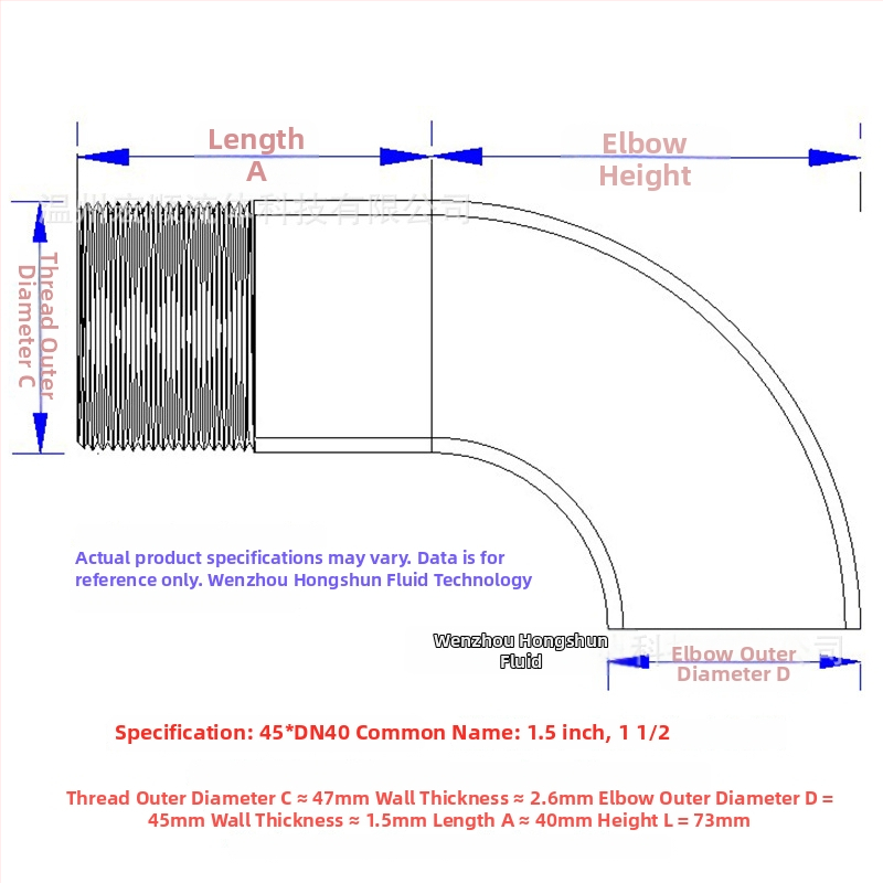 Uhlový spoj s vonkajším závitom, nerezová oceľ, Ø10–114 mm, hrúbka steny 2.0 mm, leštený povrch