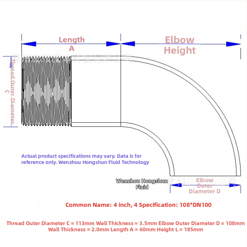 Uhlový spoj s vonkajším závitom, nerezová oceľ, Ø10–114 mm, hrúbka steny 2.0 mm, leštený povrch