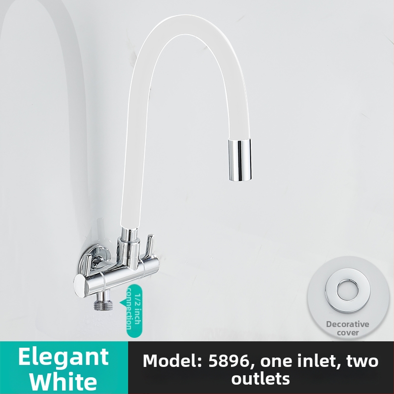 Prívodný kohútik na práčku, s jedným vstupom a dvoma výstupmi, otočný trojkrokový uhlový ventil; čiastočne meď; keramický diskový ventil; model 5896; jednopriamo spojenie