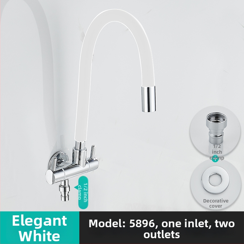 Prívodný kohútik na práčku, s jedným vstupom a dvoma výstupmi, otočný trojkrokový uhlový ventil; čiastočne meď; keramický diskový ventil; model 5896; jednopriamo spojenie