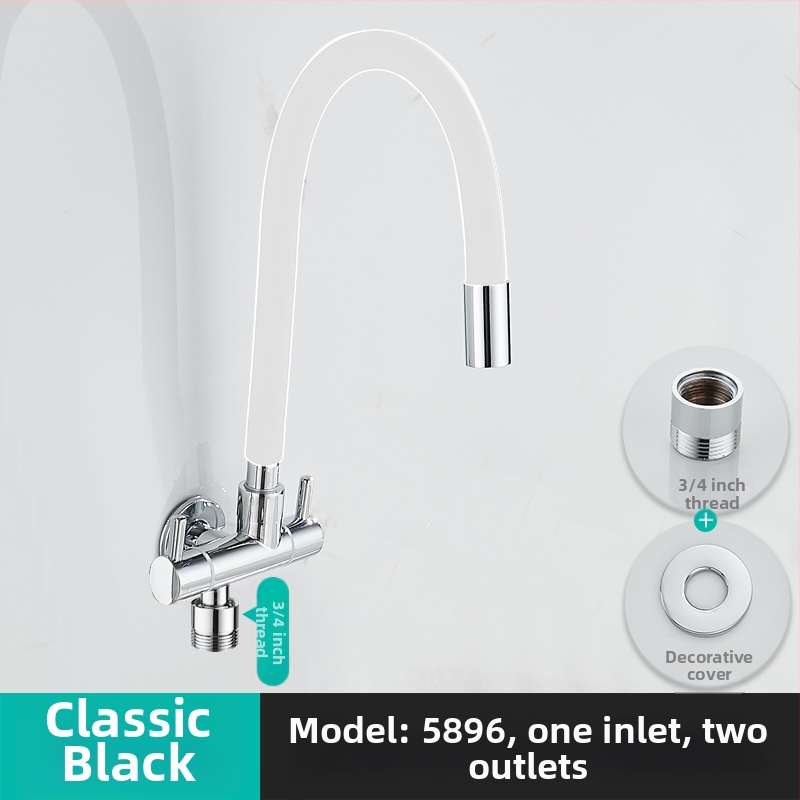 Prívodný kohútik na práčku, s jedným vstupom a dvoma výstupmi, otočný trojkrokový uhlový ventil; čiastočne meď; keramický diskový ventil; model 5896; jednopriamo spojenie