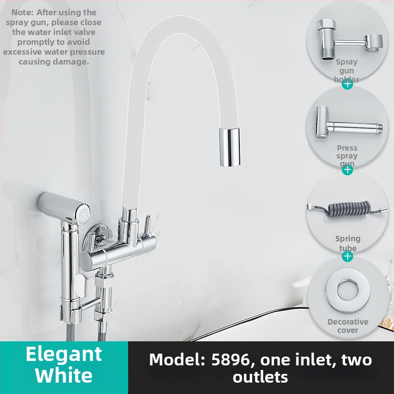 Prívodný kohútik na práčku, s jedným vstupom a dvoma výstupmi, otočný trojkrokový uhlový ventil; čiastočne meď; keramický diskový ventil; model 5896; jednopriamo spojenie