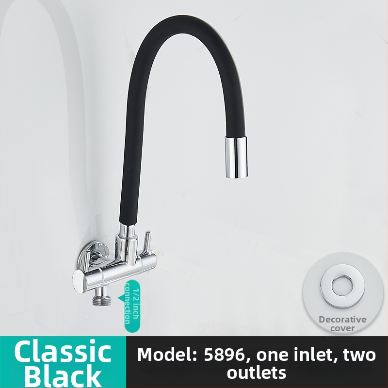 Prívodný kohútik na práčku, s jedným vstupom a dvoma výstupmi, otočný trojkrokový uhlový ventil; čiastočne meď; keramický diskový ventil; model 5896; jednopriamo spojenie