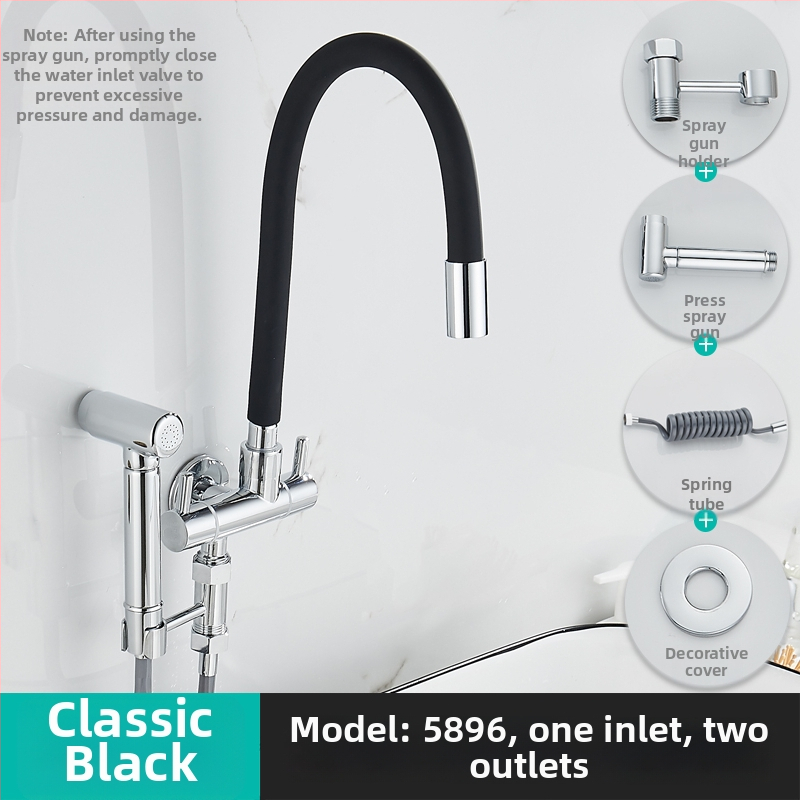 Prívodný kohútik na práčku, s jedným vstupom a dvoma výstupmi, otočný trojkrokový uhlový ventil; čiastočne meď; keramický diskový ventil; model 5896; jednopriamo spojenie