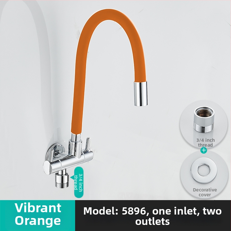 Prívodný kohútik na práčku, s jedným vstupom a dvoma výstupmi, otočný trojkrokový uhlový ventil; čiastočne meď; keramický diskový ventil; model 5896; jednopriamo spojenie