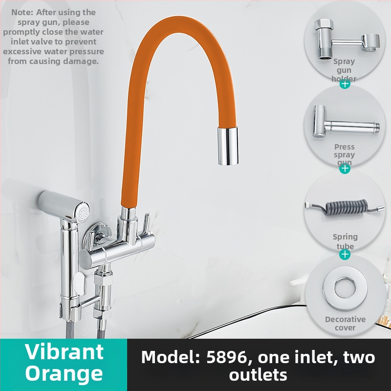 Prívodný kohútik na práčku, s jedným vstupom a dvoma výstupmi, otočný trojkrokový uhlový ventil; čiastočne meď; keramický diskový ventil; model 5896; jednopriamo spojenie