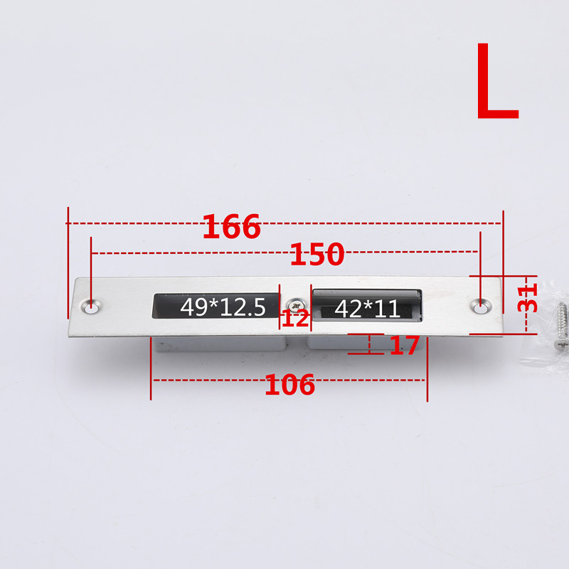 Ploča brave za vrata s lijevim ili desnim vijkom; mali model