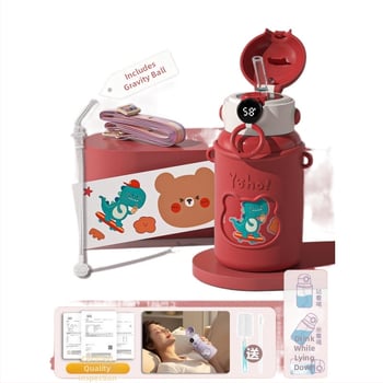 Κούπα με καλαμάκι και μπάλα βαρύτητας για εγκύους, ξαπλωτή χρήση, μονωμένη, αντι-πνιγμού, υλικό: Tritans, Nordic στυλ