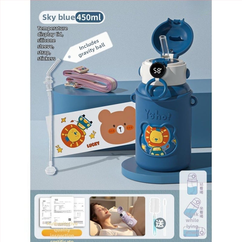 Κούπα με καλαμάκι και μπάλα βαρύτητας για εγκύους, ξαπλωτή χρήση, μονωμένη, αντι-πνιγμού, υλικό: Tritans, Nordic στυλ