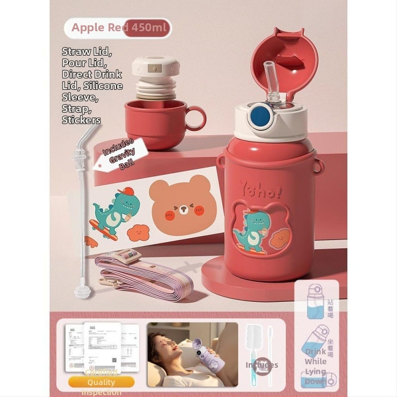 Κούπα με καλαμάκι και μπάλα βαρύτητας για εγκύους, ξαπλωτή χρήση, μονωμένη, αντι-πνιγμού, υλικό: Tritans, Nordic στυλ