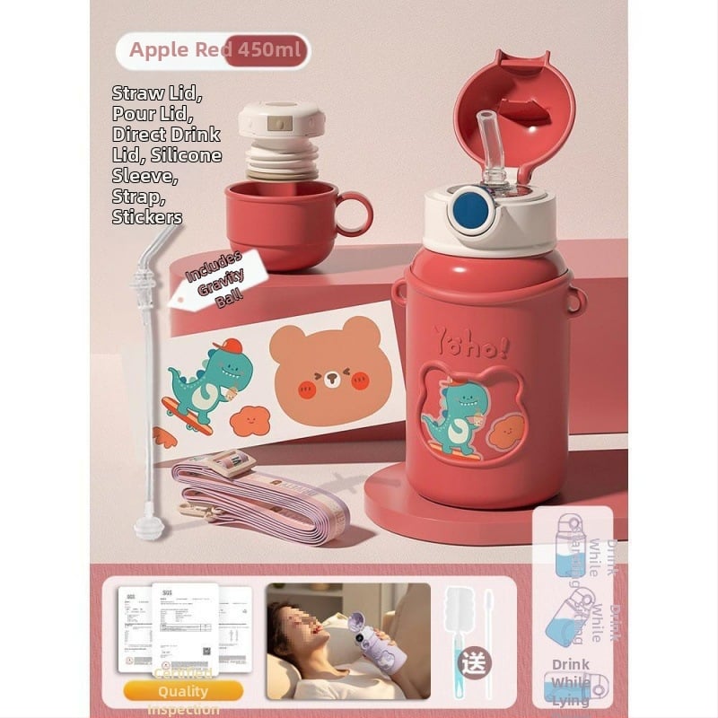 Κούπα με καλαμάκι και μπάλα βαρύτητας για εγκύους, ξαπλωτή χρήση, μονωμένη, αντι-πνιγμού, υλικό: Tritans, Nordic στυλ