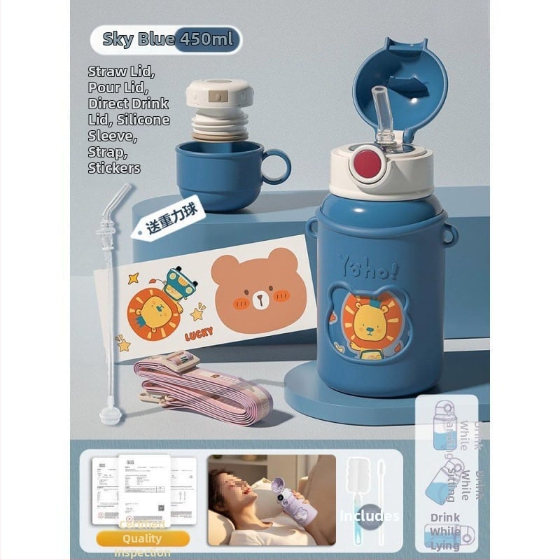 Κούπα με καλαμάκι και μπάλα βαρύτητας για εγκύους, ξαπλωτή χρήση, μονωμένη, αντι-πνιγμού, υλικό: Tritans, Nordic στυλ