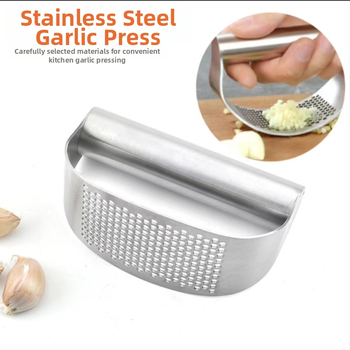 Ručný kruhový lis na cesnak, nerezová oceľ 304/403, viacúčelový kuchynský nástroj