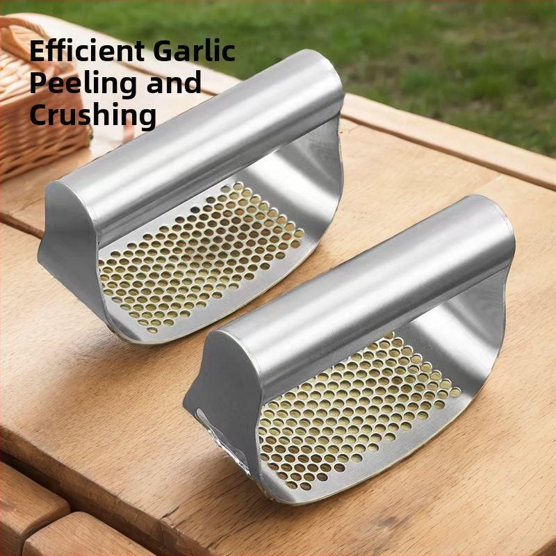 Ručný kruhový lis na cesnak, nerezová oceľ 304/403, viacúčelový kuchynský nástroj